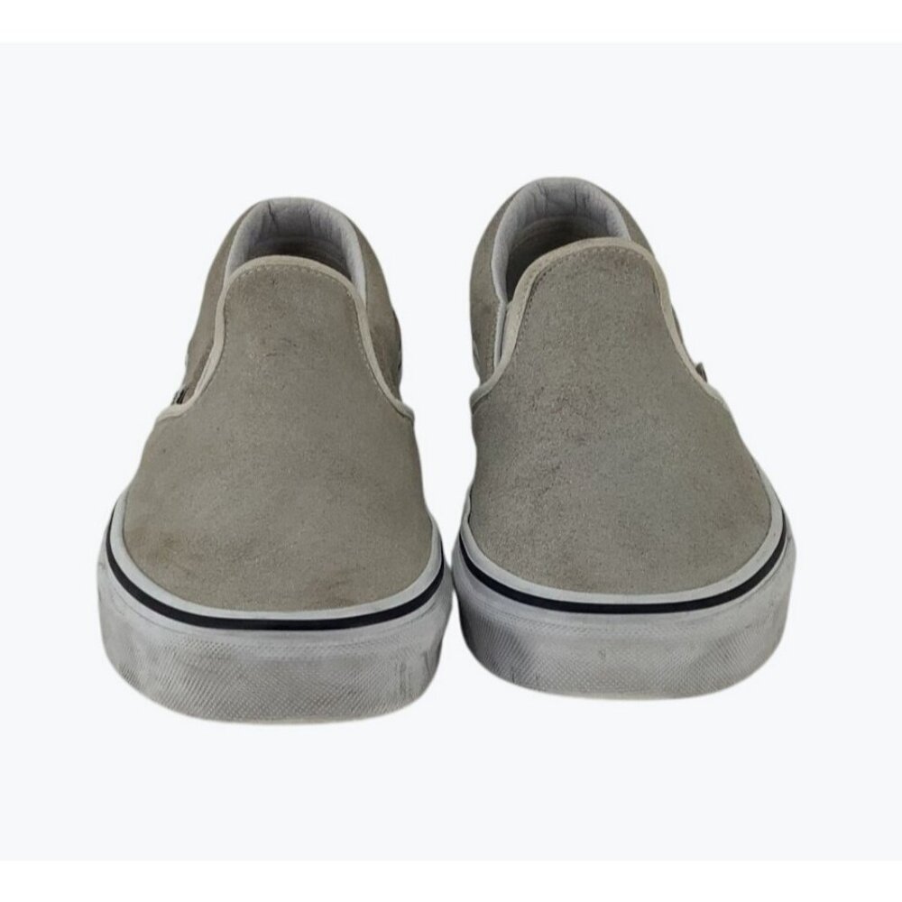 Vans Mens Suede Slip-On Sneakers Size Womens 9, Mens 7.5 Beige